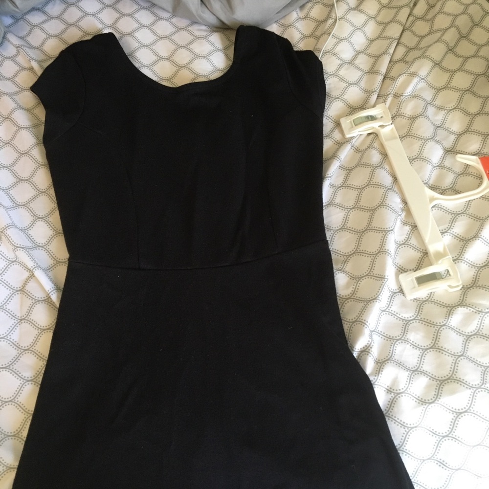 Simple black skater style dress